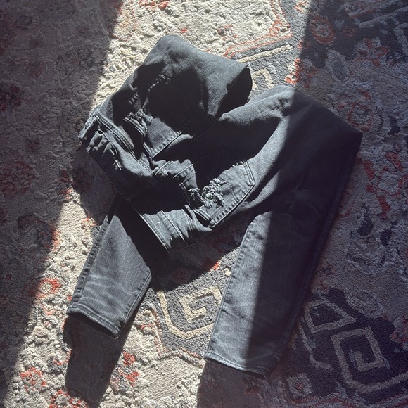 American Eagle, black ripped jeans - Picture 2 of 3